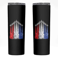 Funny Fighter Jet Airplane American Flag 4th Of July Skinny Tumbler - Wonder Print Shop