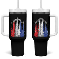 Funny Fighter Jet Airplane American Flag 4th Of July Tumbler With Handle - Wonder Print Shop