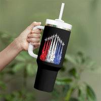 Funny Fighter Jet Airplane American Flag 4th Of July Tumbler With Handle - Wonder Print Shop