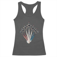 US Airplane Fighter Jet American Flag 4th Of July Racerback Tank Top - Wonder Print Shop