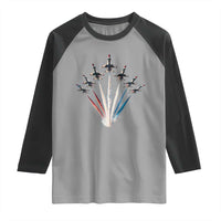US Airplane Fighter Jet American Flag 4th Of July Raglan Shirt - Wonder Print Shop