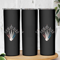 US Airplane Fighter Jet American Flag 4th Of July Skinny Tumbler - Wonder Print Shop