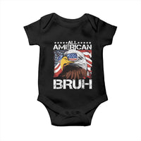 Funny All American Bruh Bald Eagle Baby Onesie American Flag 4th Of July Patriotic - Wonder Print Shop