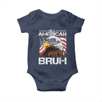 Funny All American Bruh Bald Eagle Baby Onesie American Flag 4th Of July Patriotic - Wonder Print Shop