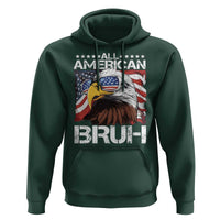 Funny All American Bruh Bald Eagle Hoodie American Flag 4th Of July Patriotic - Wonder Print Shop