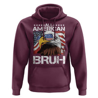 Funny All American Bruh Bald Eagle Hoodie American Flag 4th Of July Patriotic - Wonder Print Shop