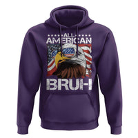 Funny All American Bruh Bald Eagle Hoodie American Flag 4th Of July Patriotic - Wonder Print Shop