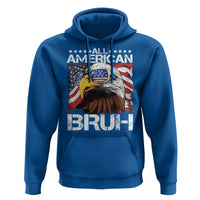 Funny All American Bruh Bald Eagle Hoodie American Flag 4th Of July Patriotic - Wonder Print Shop