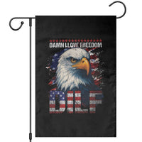 Funny 4th Of July DILF Damn I Love Freedom Garden Flag Vintage Bald Eagle 4th Of July - Wonder Print Shop