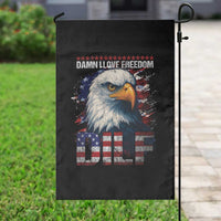 Funny 4th Of July DILF Damn I Love Freedom Garden Flag Vintage Bald Eagle 4th Of July - Wonder Print Shop