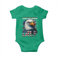 Funny 4th Of July DILF Damn I Love Freedom Baby Onesie Vintage Bald Eagle 4th Of July - Wonder Print Shop