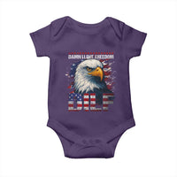 Funny 4th Of July DILF Damn I Love Freedom Baby Onesie Vintage Bald Eagle 4th Of July - Wonder Print Shop