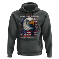 Funny 4th Of July DILF Damn I Love Freedom Hoodie Vintage Bald Eagle 4th Of July - Wonder Print Shop