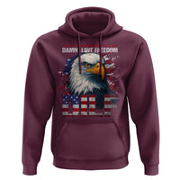 Funny 4th Of July DILF Damn I Love Freedom Hoodie Vintage Bald Eagle 4th Of July - Wonder Print Shop