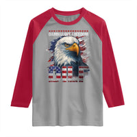 Funny 4th Of July DILF Damn I Love Freedom Raglan Shirt Vintage Bald Eagle 4th Of July - Wonder Print Shop