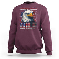 Funny 4th Of July DILF Damn I Love Freedom Sweatshirt Vintage Bald Eagle 4th Of July - Wonder Print Shop