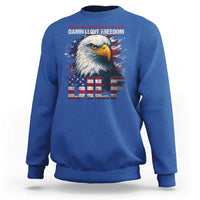 Funny 4th Of July DILF Damn I Love Freedom Sweatshirt Vintage Bald Eagle 4th Of July - Wonder Print Shop