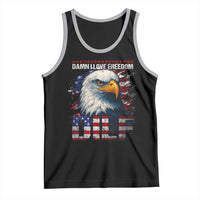 Funny 4th Of July DILF Damn I Love Freedom Tank Top Vintage Bald Eagle 4th Of July - Wonder Print Shop