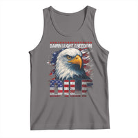 Funny 4th Of July DILF Damn I Love Freedom Tank Top Vintage Bald Eagle 4th Of July - Wonder Print Shop