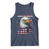 Funny 4th Of July DILF Damn I Love Freedom Tank Top Vintage Bald Eagle 4th Of July - Wonder Print Shop