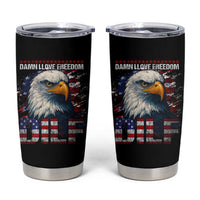 Funny 4th Of July DILF Damn I Love Freedom Tumbler Cup Vintage Bald Eagle 4th Of July - Wonder Print Shop