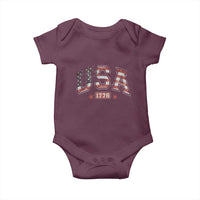 Funny USA 1776 Patriotic 4th of July American Flag Baby Onesie - Wonder Print Shop
