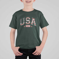 Funny USA 1776 Patriotic 4th of July American Flag T Shirt For Kid - Wonder Print Shop