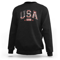 Funny USA 1776 Patriotic 4th of July American Flag Sweatshirt - Wonder Print Shop