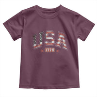 Funny USA 1776 Patriotic 4th of July American Flag Toddler T Shirt - Wonder Print Shop