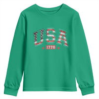 Funny USA 1776 Patriotic 4th of July American Flag Youth Sweatshirt - Wonder Print Shop