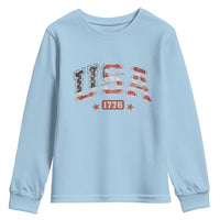 Funny USA 1776 Patriotic 4th of July American Flag Youth Sweatshirt - Wonder Print Shop