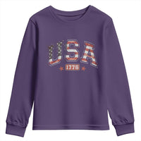 Funny USA 1776 Patriotic 4th of July American Flag Youth Sweatshirt - Wonder Print Shop