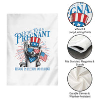 Funny Festive Feral and Pregnant Garden Flag Running On Freedom And Cravings 4th of July Maternity Raccoon - Wonder Print Shop
