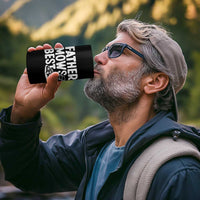 Funny Father Mows Best 4 in 1 Can Cooler Tumbler Fathers Day Dad Jokes Lawn Mowing