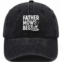 Funny Father Mows Best Washed Cotton Baseball Cap Fathers Day Dad Jokes Lawn Mowing