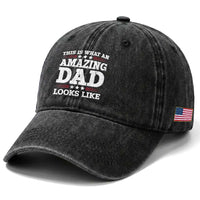 Funny This Is What An Amazing Dad Looks Like Washed Cotton Baseball Cap Fathers Day