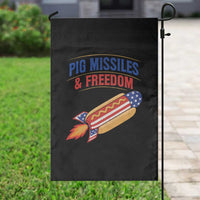 Pig Missiles And Freedom Hot Dog 4th of July Humor Garden Flag