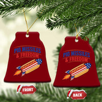 Pig Missiles And Freedom Hot Dog 4th of July Humor Ceramic Ornament