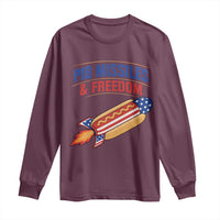 Pig Missiles And Freedom Hot Dog 4th of July Humor Long Sleeve Shirt
