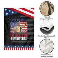 Happy 4th of July To All You Sumbitches Patriotic Garden Flag Funny Smokey Patriotic American 70s Movie The Bandit