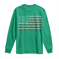 50 US States 4th of July Vintage American Flag Long Sleeve Shirt