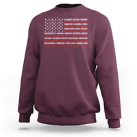 50 US States 4th of July Vintage American Flag Sweatshirt
