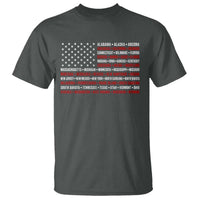 50 US States 4th of July Vintage American Flag T Shirt