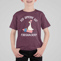 Patriotic Silly Goose 4th of July T Shirt For Kid Did Someone Say Firequacker