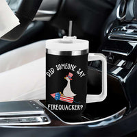 Patriotic Silly Goose 4th of July Tumbler With Handle Did Someone Say Firequacker