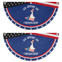 Silly Goose 4th of July Patriotic Fan Flag Did Someone Say Firequacker