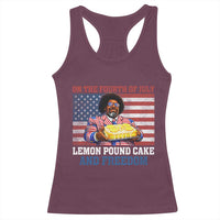 Lemon Pound Cake And Freedom Racerback Tank Top 4th of July Hip Hop Edgy Humor Rap Fan