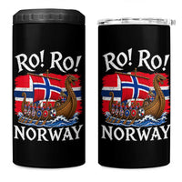 Ro Ro Norway Viking Row 4 in 1 Can Cooler Tumbler Norwegian Flag Longship for Norge Football Fan