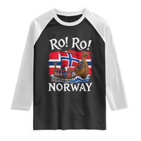 Ro Ro Norway Viking Row Raglan Shirt Norwegian Flag Longship for Norge Football Fan