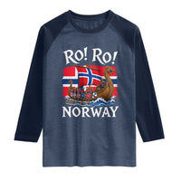 Ro Ro Norway Viking Row Raglan Shirt Norwegian Flag Longship for Norge Football Fan